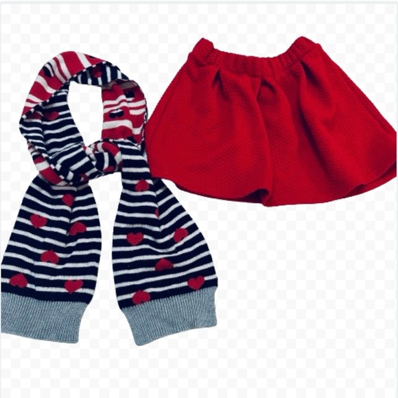 baby gap scarf and cat & jack skirt red size 6 - Picture 1 of 8